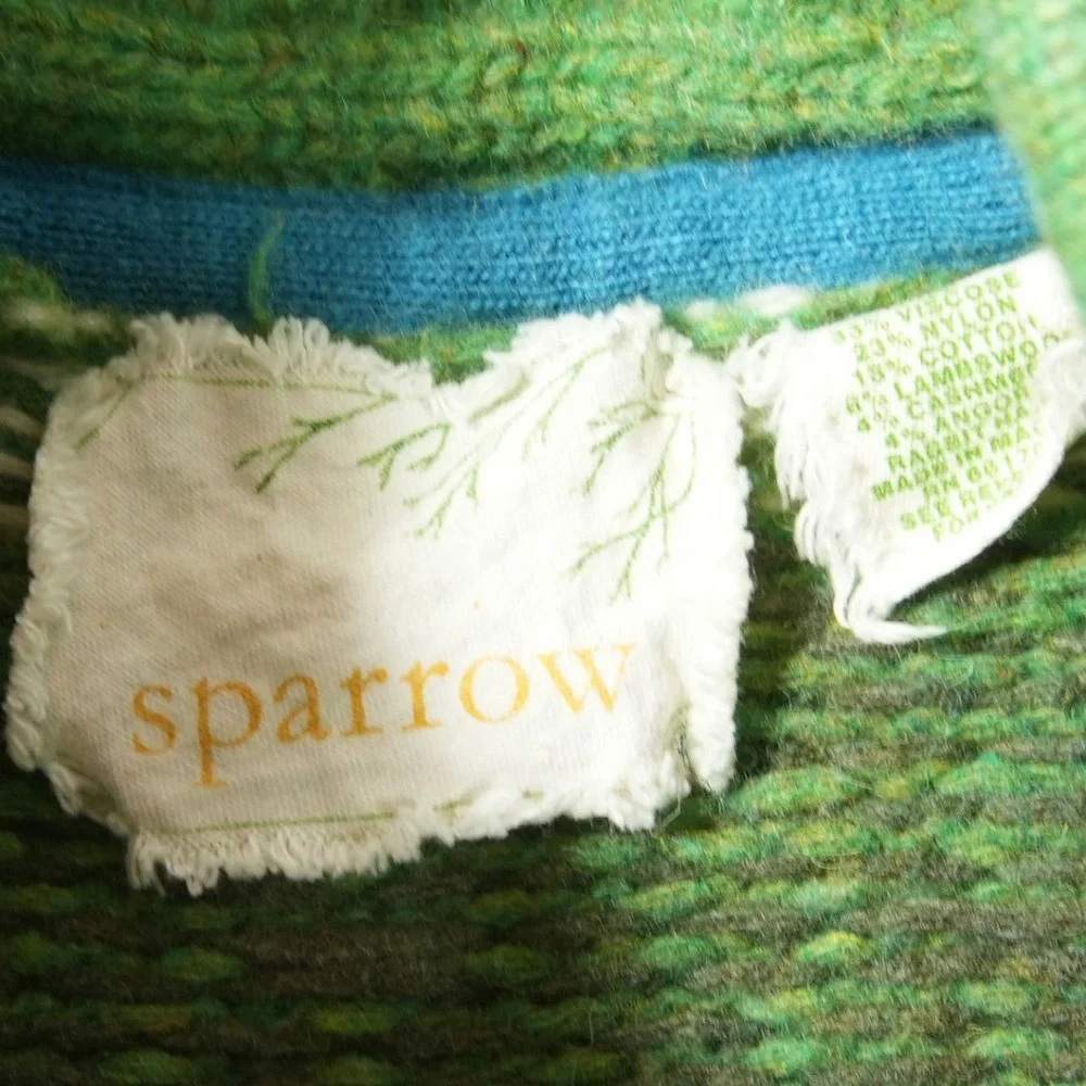 Sparrow Fair Isle Lambswool Angora Blend Knit Longline Women Cardigan Coat S